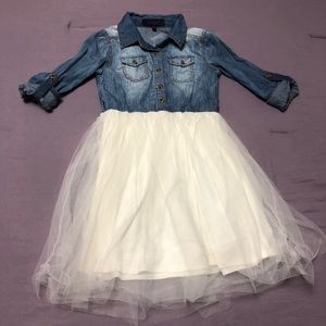 Belted tulle and jean dress from Nordstrom